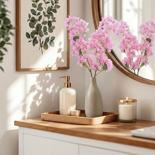 Image of Decor & More 2 PCS Artificial Flowers Bunch - Realistic Silk Bougainvillea Long Stem Artificial Flower Bunch Without Pot | Artificial Flower for Decoration | (Without Pot)