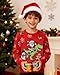 Twekfish Boy's Novelty Ugly Christmas Sweater, Youth Kids Funny Santa Dinosaur Dino Xmas Sweaters, Long Sleeve Warm Winter Pullover
