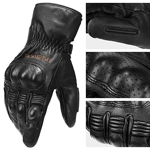 image for INBIKE Winter Motorcycle Gloves, cold weather Thermal Leather Full Fin