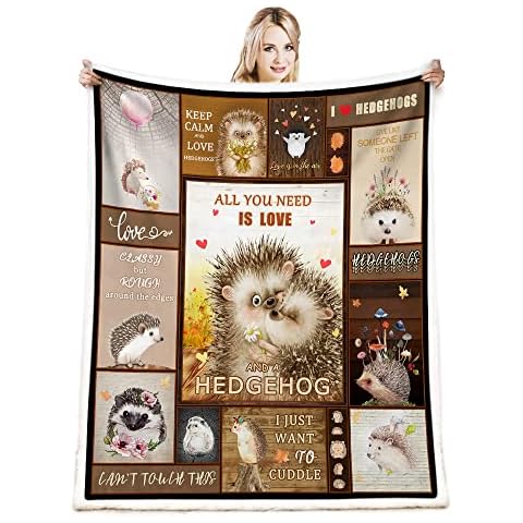 CYREKUD Hedgehog Gifts for Women Blanket,Hedgehog Blanket Hedgehog Gifts for Hedgehog Lovers Throw Blanket,Hedgehog Blanket for Adults,Hedgehog Blanket for Bedroom Sofa Couch Christmas Decor 50"x 60" Cover