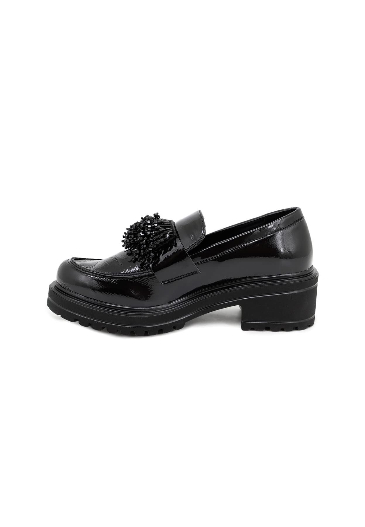 QUEEN HELENA Mocassini Loafer Casual Eleganti Francesine Senza Lacci con Tacco Plateau Scarpe Basse Invernali Donna X27-108