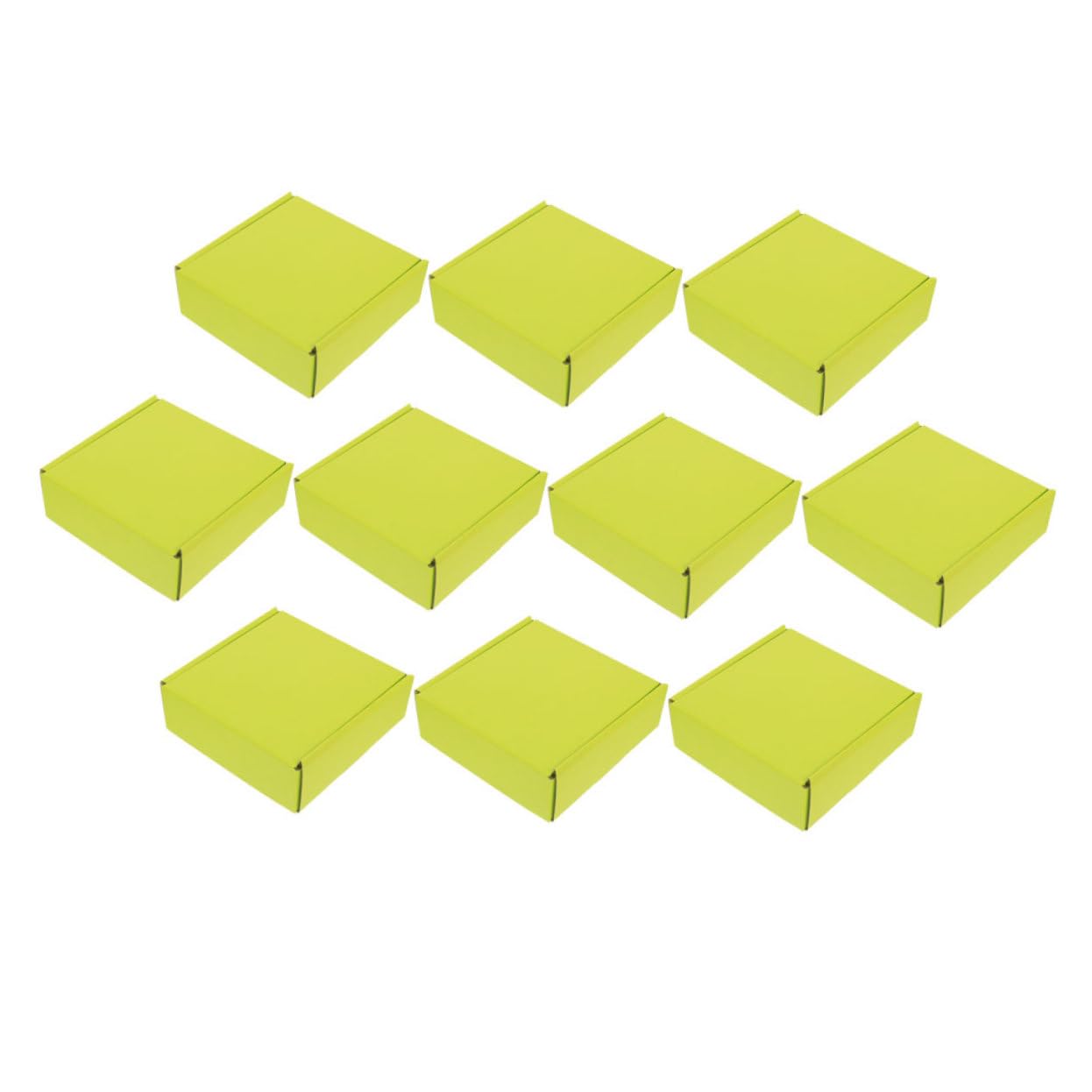 SOIMISS 10 Pezzi Scatole di Cartone Verde in Cartone Ondulato Robuste per Spedizione e Trasporto senza Nastro o Colla per Imballaggio e Stoccaggio
