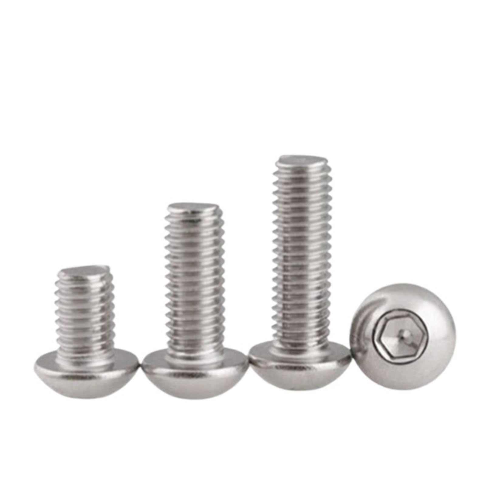 10 pz M4 M5 M6 M8 304 Vite a Testa Bottone con Esagono Incassato Bulloni Pan Rotondo Meccanico