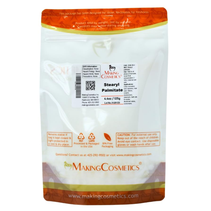 Stearyl Palmitate - 4.4oz / 12g - Cosmetic Ingredient - Skin & Hair Care - MakingCosmetics