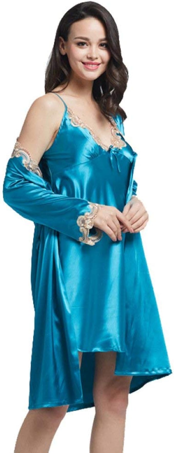 Spring Spring Summer Pajamas Ladies Silk Silk Simulation Nightgown