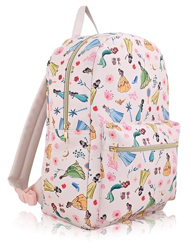 Image of Disney Princess Unisex Backpack | Large Cute PU Leather Travel Purse | Disney Princess Bag Accessory