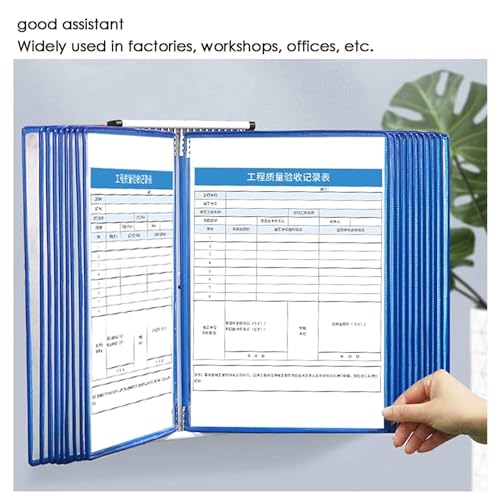 Schreibtisch-Präsentationsmappe, Wandhalterung, Organizer mit 20 Fächern, PVC-Referenzsystem, Briefform, platzsparendes Flip-Leaf-Display