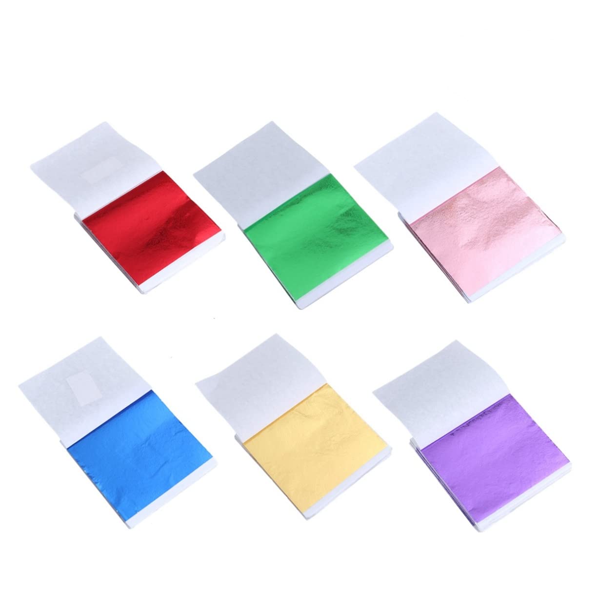 LALAFINA 300pcs Shiny Art Foil Paper Sheets Imitation Leaf 9x9cm Enhance Your Decor