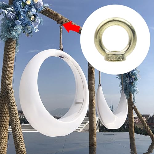 Image of Antrader M10 Metric Ring Shape Lifting Eye Nut,304 Stainless Steel M10 Ring Eye Bolts Threaded Nuts,Gold,4Pcs
