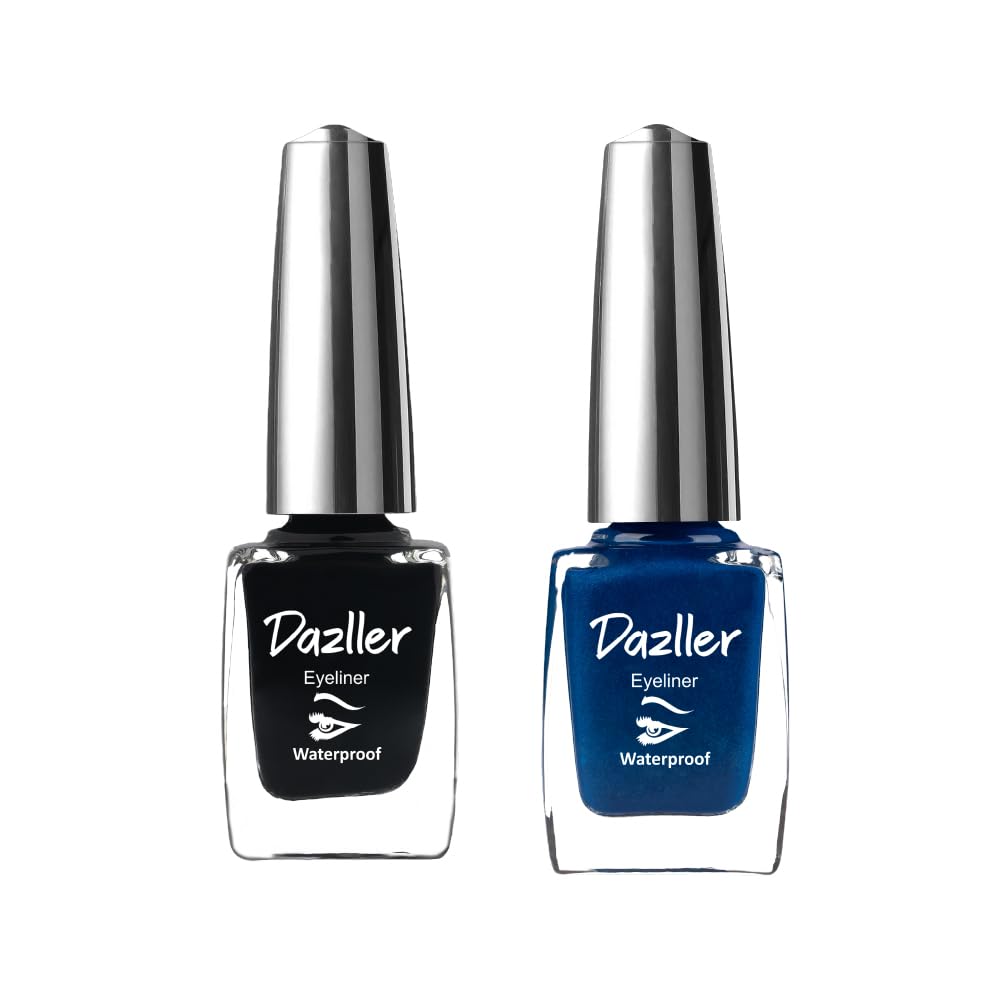 DAZLLER Liquid Eyeliner Waterproof, 9.5Ml, Black + Blue, Smudge-Proof, Matte Finish, One Stroke Application, Long-Lasting, Deeply Pigmented, Lightweight, Quick-Drying-picture-51