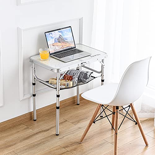 Small-Folding-Camping-Table-with-Mesh-Layer-3-Heights-2-Foot-Aluminum-Lightweight-Portable-Folding-Table-with-Adjustable-Legs-Great-for-RV-car-Camping-and-Outdoor-Cooking-Picnic