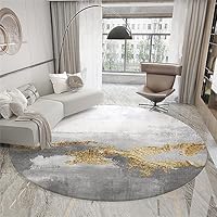 Tappeto Rotondo Morbido Highdi - Design Geometrico, Antiscivolo, Per Salotto O Camera Bambini, 120cm - Foto 2