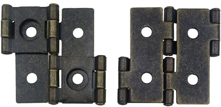 Folding Butt Door Hinges, Vintage Hinges,Retro Butt Hinges,Hinges 10Pcs Hinge Double Sided Hinge Double Axis Double Opening Hinge 360 Degree Screen Hinge Green Ancient (Color : Qinggu)