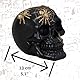 damaloo Totenkopf Deko schwarz mit Spinnen - Totenschädel Dark Romance - Skelett Schädel - Gruseldeko - Skull - Tag der Toten Skulptur - Gruselige Halloween Dekoration - Steampunk Gothic Skeleton