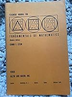 Teachers' manual for Fundamentals of mathematics, modern edition B0007FRSYE Book Cover