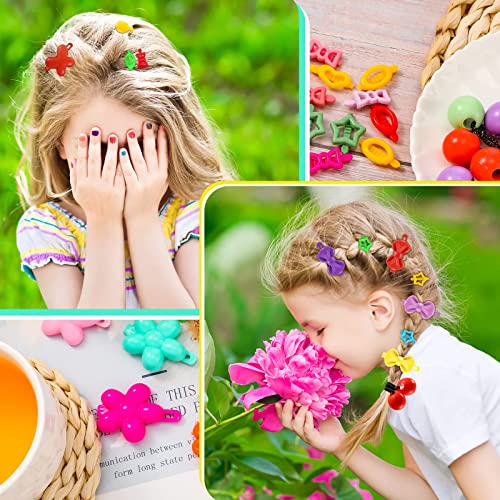 1184 Pcs Hair Accessories For Girls Self Hinge Girls Hair Barrettes Baby Hair Ties Elastic Hair Bands Assorted Elastic Ponytail Holders Cartoon Design Hair Clip Multicolor Rubber Band For Baby Toddler #TOP3