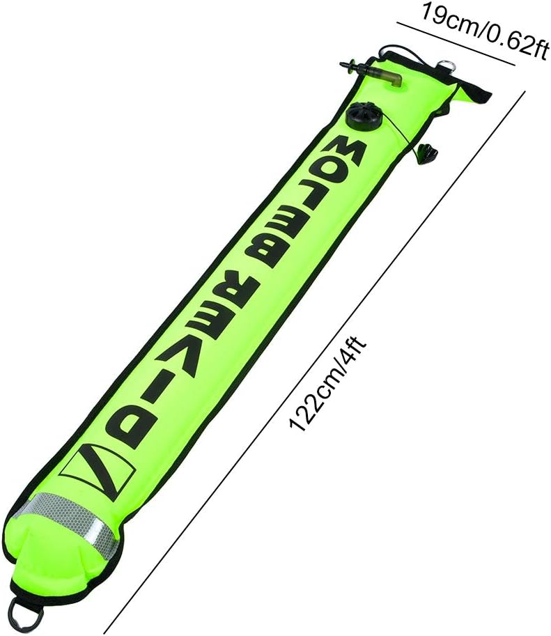 Keenso4FT Surface Marker Buoy, Dive Flag Inflatable Surface Marker Diving Marker SMB Surface Signal Buoy for Diving Accessories