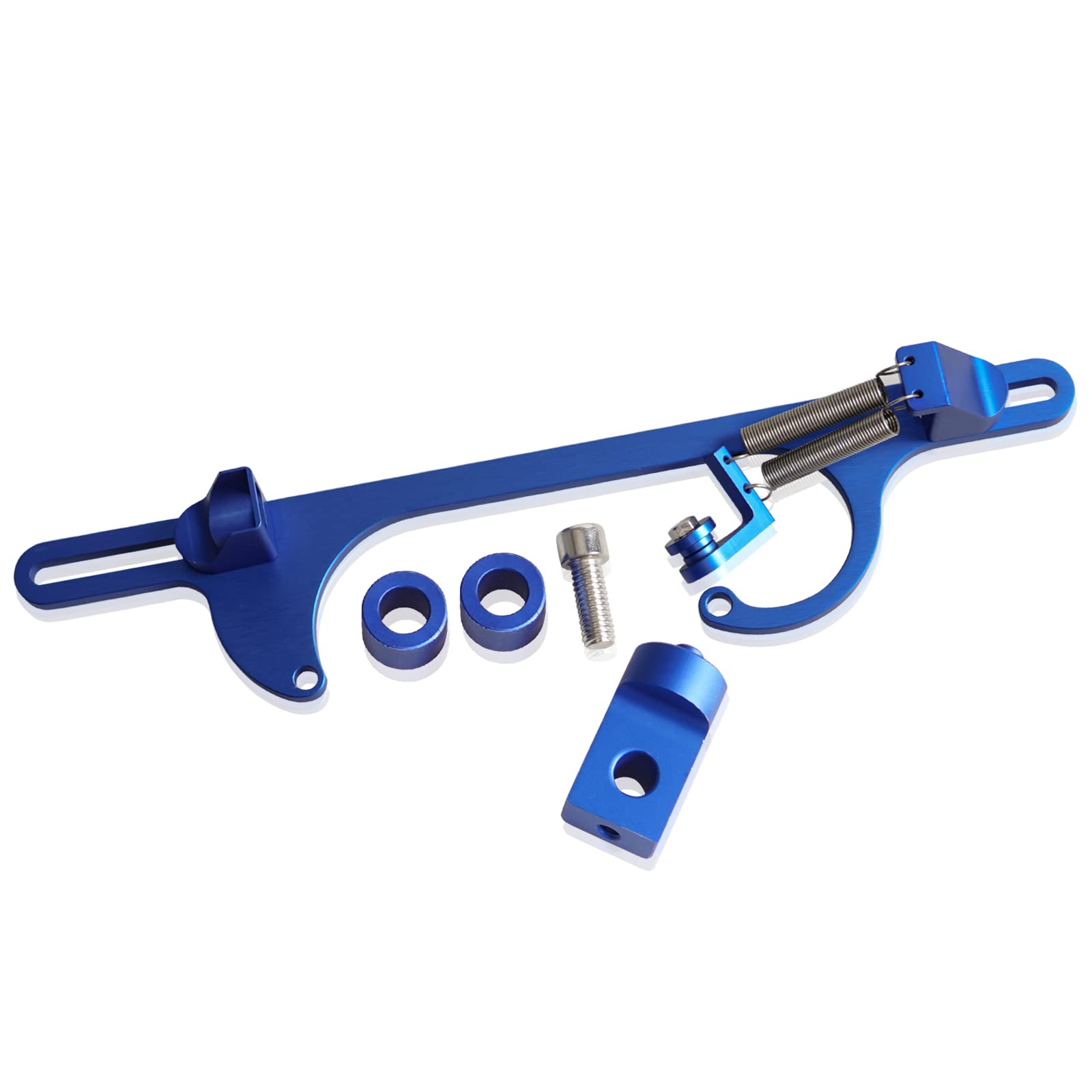 4150 4160 Series Throttle Body Cable Bracket Billet Aluminum Anodized Throttle Cable Bracket Adjustable (Blue)