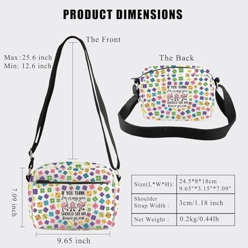 BDPWSS Bunco Crossbody Bag Bunco Gambling Lover Gift If You Think I'm Crazy You Should See My Bunco Group Bunco Night Gift2