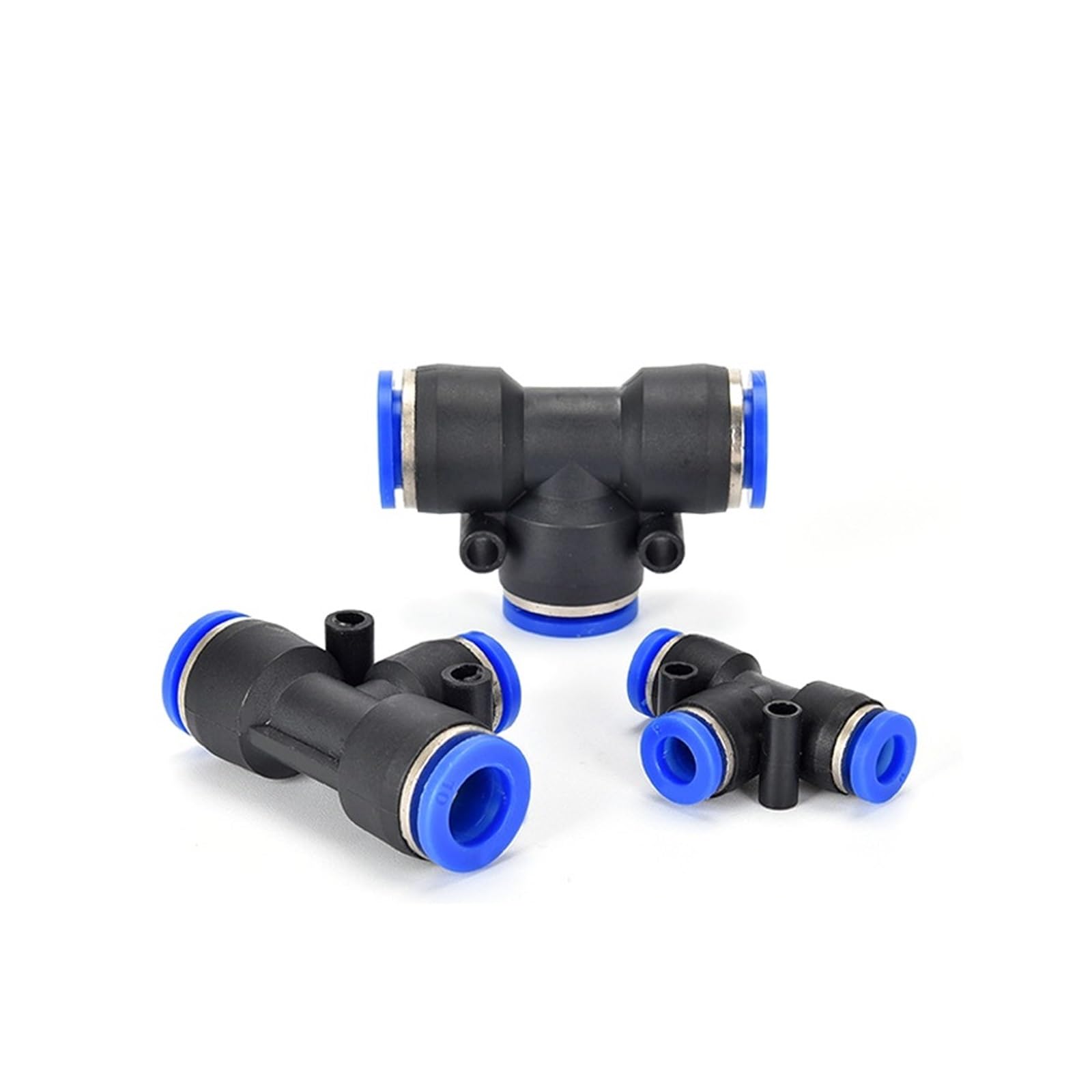 Złącza pneumatyczne, Szybkozłączki pneumatyczne typu T z polietylenu, wciskane, do węży wodno-powietrznych 4-16 mm, 5-50 szt.(10pcs,PE-14)