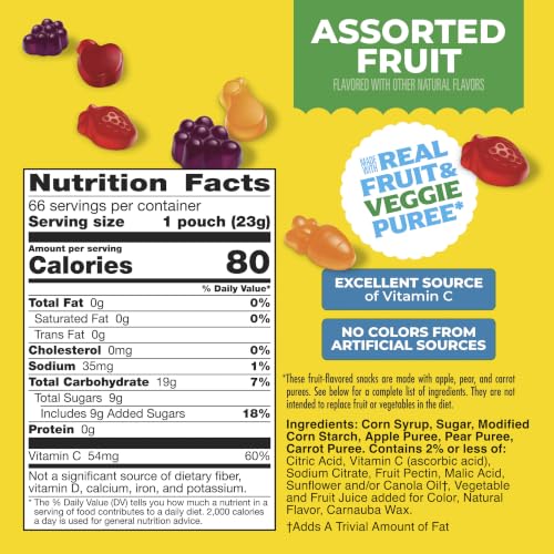Image of Mott's Assorted Fruit Flavored Snacks, Made with Real Fruit Puree, 66 Pack