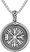 Produktbild Männer Edelstahl Wikinger Kompass Vegvisir Anhänger Amulett, Nordische Mythologie Ouroboros Halskette, Handgemachtes Odin Symbol Valknut Vintage Tierschmuck