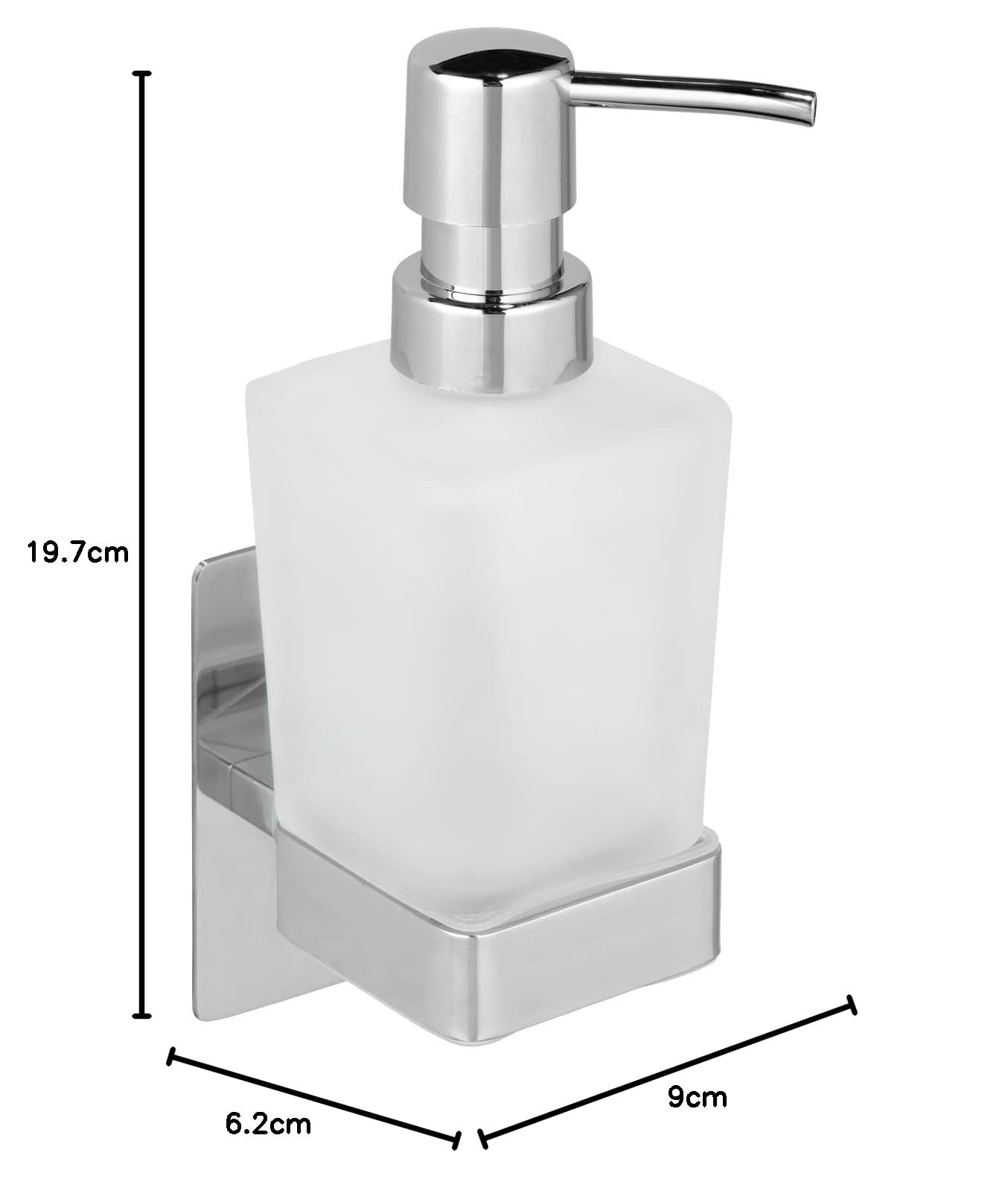 Wenko Turbo-Loc Genova Shine – Gobelet Brosse à Dents Mural Sans Perçage – Acier Inox & Verre Satiné – Fixation Adhésive 40 Kg