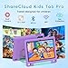SHARECLOUD 10 inch Kids Tablet, Android Tablet for Kids, 24GB RAM 64GB ROM, 1TB Expandable, with EVA Case, Parental Control, 6600mAh Battery, Dual Camera, BT5.4, WiFi 6, Gift (Purple)