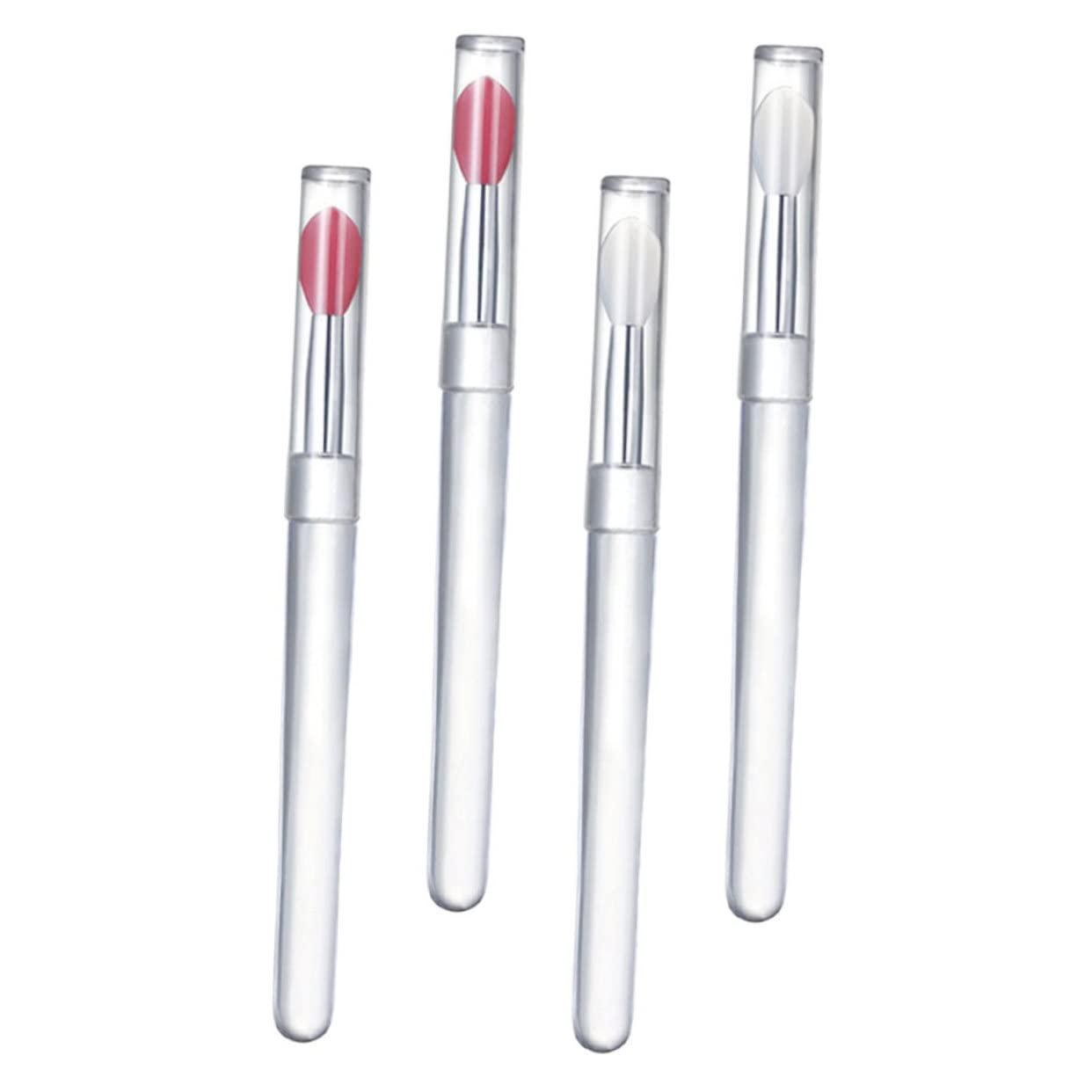 Beatifufu Lip Makeup Accessory 4 Pack Silicone Lip Brush Set Makeup Applicators for Lipstick Eye Shadows