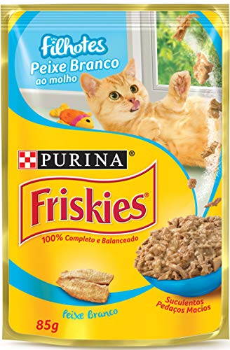 Ração Friskies Filhotes Peixe Ao Molho - 85G Purina Para Todas Todos Os Tamanhos De Raça Filhotes -