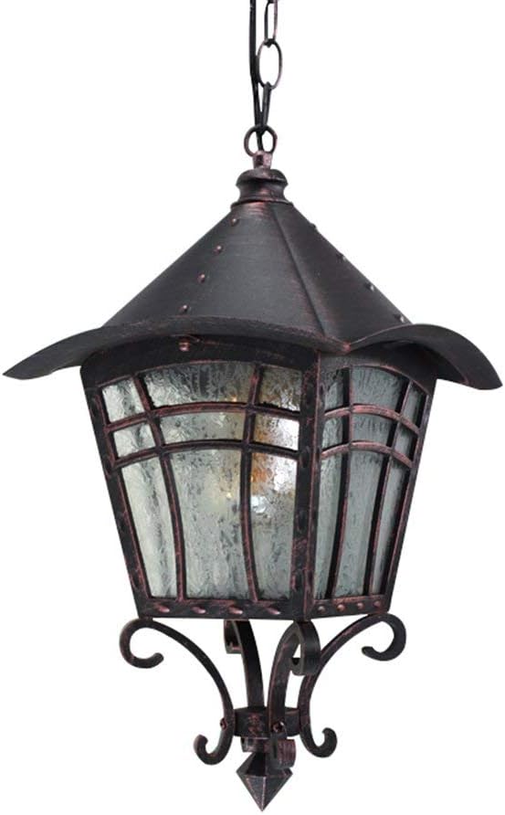 Novely Chandeliers-Chandelier+Pendant Light Iron Lamp Body Glass Lampshade Outdoor Waterproof for Balcony Hallway Courtyard Garden E27 23 42Cm, Creative Decorative Lighting