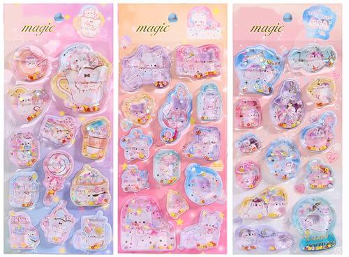 Amazon | 水入りシール ウォーター 3D 立体 PVC カプセルステッカー 3