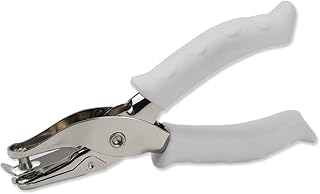 Aacehlh 1/4” Circle Shaped Hole Puncher,Handheld Single Hole Punch with White Soft Grip Handle,One Hole Paper Punch for Pa...