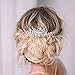 Produktbild Unicra Braut Hochzeit Haarkamm Silber Kristall Kopfschmuck Einfache Brautschmuck Blume Haarschmuck für Frauen und Mädchen