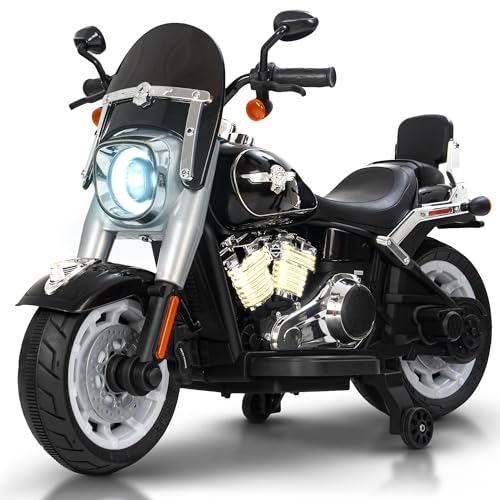 Image of Baybee Thunderbolt Baby Battery Operated Bike for Kids with Foot Accelerator, Bluetooth & Music | Ride on Toy Kid's Bike with LED Light | Baby Electric Bike for Kids to Drive 3 to 13 Years (Black)