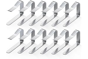 Tablecloth Holders for Picnic Tables - 12 Pack of Stainless Steel Tablecloth...