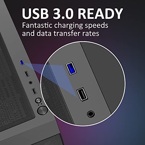 Image of Ant Esports ICE-110 Mid-Tower Computer Case /Gaming Cabinet - Black | Supports E-ATX, ATX, Micro-ATX, Mini-ITX | Pre-Installed 3 x 120mm Front Fans and 1 x 120 mm Rear Fan