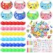 Maiteenly 36 Sets Foam Visor Summer Crafts Sun Hat Crafts Kits Include Assorted Color Foam Visor Hats Rhinestone Felt Stickers and Markers Outdoor Sea Party Activities Supplies(Fresh Color,Summer)