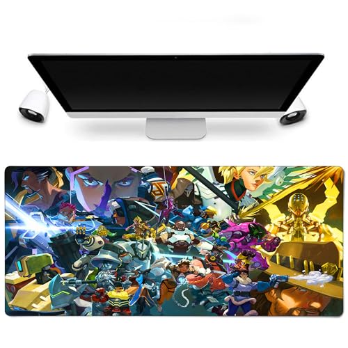 Sublymes Hanzo Cassidy Junkrat Large Overwatch Mouse Pad - 900 x 400 mm, Waterproof Surface, Non-Slip Base, Sturdy Stitched Edges for Gamers & Professionals