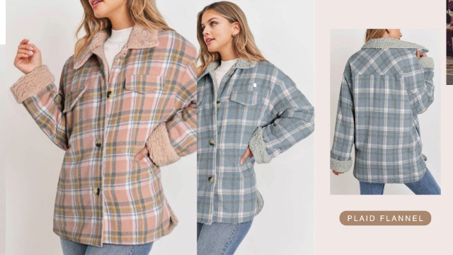 Dokotoo Winter Jackets for Women Warm Thick Fleece Lined Plaid