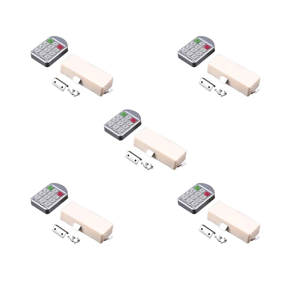 Juego de 5 teclados de contraseña digital con código electrónico sin llave, cerradura inteligente