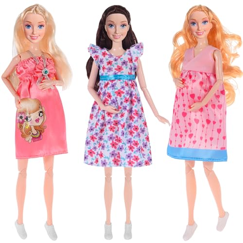 dollbie 3-Pack 11.5 inch muñecas embarazadas con vestidos miniatura 1
