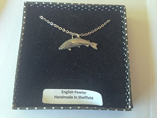 Collier Femme Petit Saumon en Argent 925 avec chaine fine 40.6 cm et son ecrin cadeau
