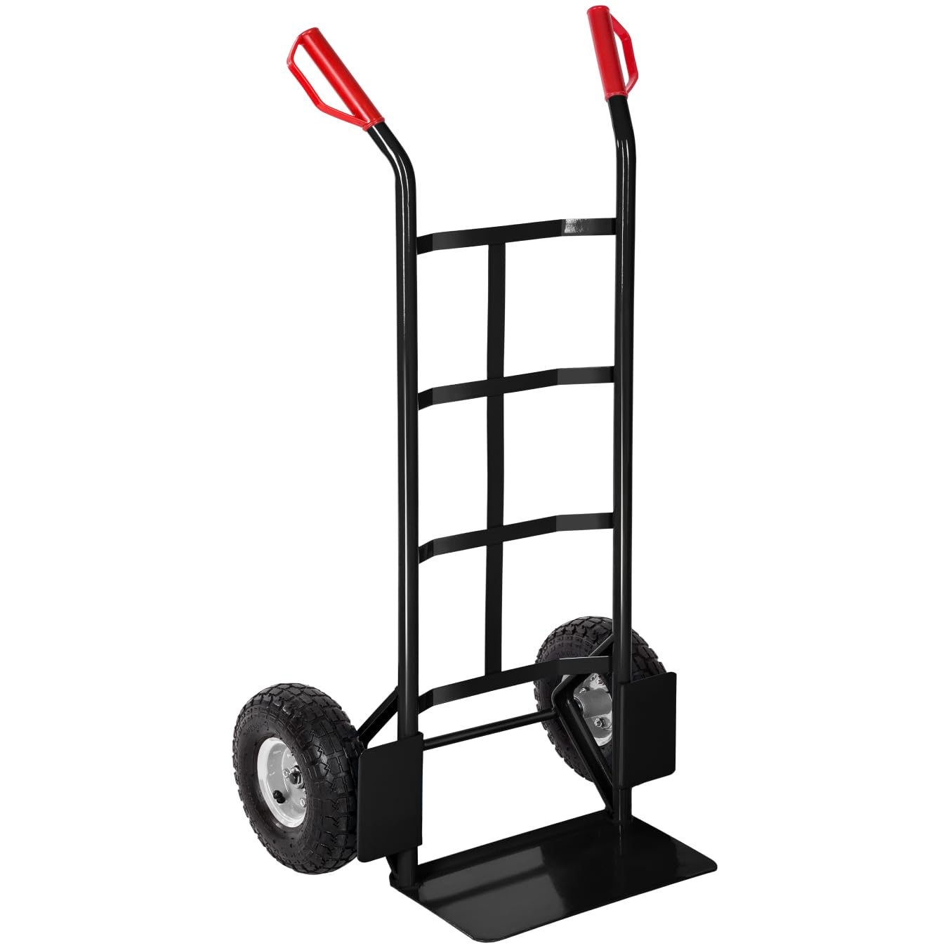 tectake® Carretilla de Mano, Estructura de Acero, Pala con Placas Protectoras, Carro con Ruedas de 27 cm, hasta 200 kg, Carretilla Jardin, Carretilla de Carga - Negro