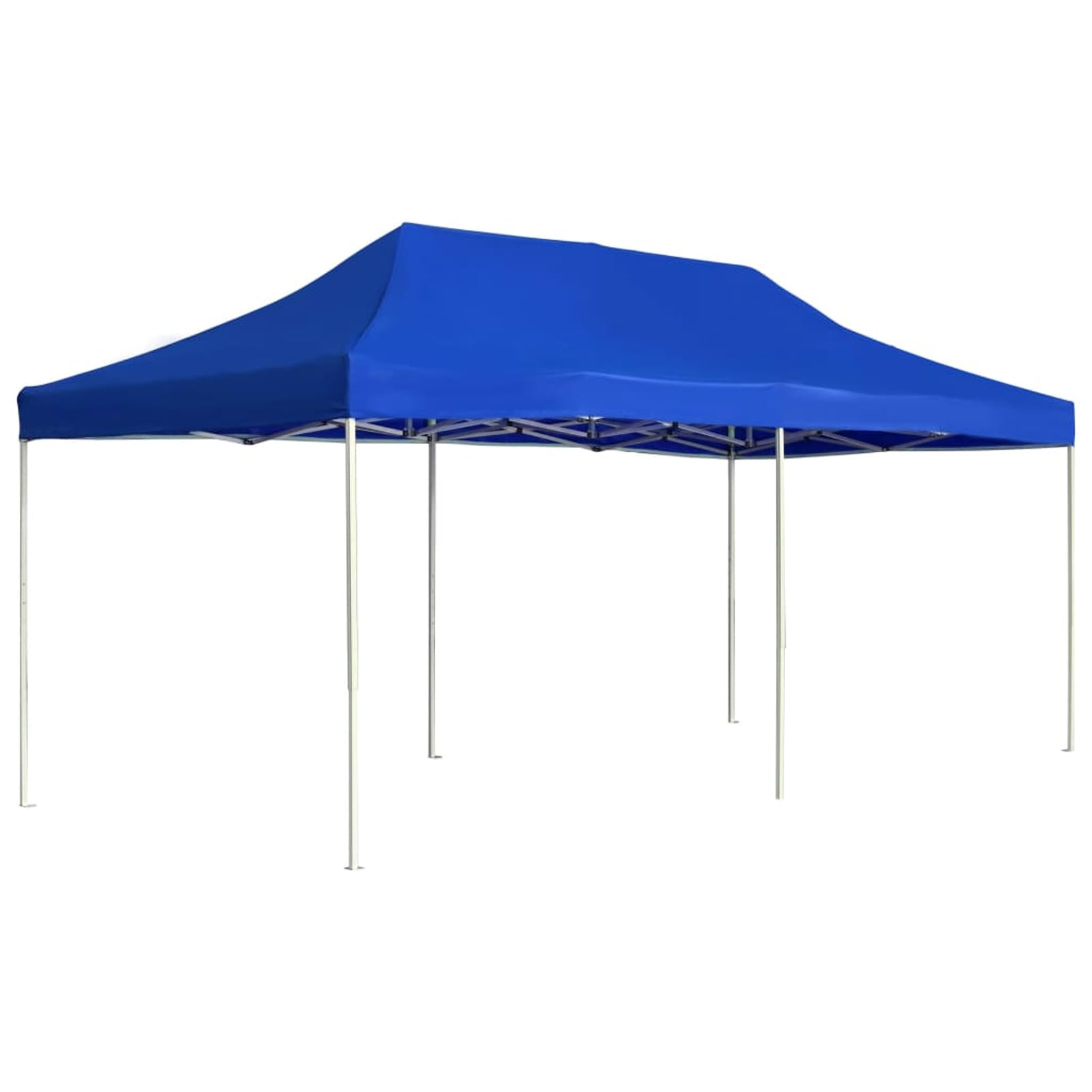 Gazebo Professionale Pieghevole Alluminio 6x3 m Blu,Gazebo Pergola Con Telo Impermeabile Richiudibile E Struttura Rettangolare In Acciaio Inossidabile Ad Alta Densità,Per Arredo Giardino,Terrazz