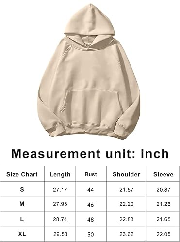 Men Hoodie No String Pullover Fleece Hoodies For Men Casual Hoodies With Kangaroo Pocket Winter Plush Cotton Blend Sports Hooded For Men Fleece Oversize Tops Xs-M Beige Apricot #TOP5