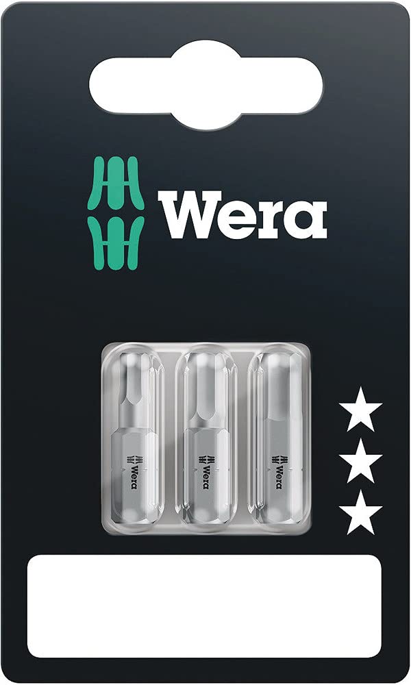 Wera White 840/1 Z Set Sb Sis Sechskant-Bit 4 Mm, 5 Mm, 6Mm Werkzeugstahl Legiert, Zähhart D 6.3 3St.