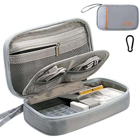 Electronics Organizer, OrgaWise Electronic Accessories Bag Travel Waterproof for iPad Mini, Kindle, Hard Drives, Cables, Chargers (S2-Grey) Cover