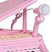 Piano Keyboard, Pink Piano Multifunctional Electronic Music Instruments with Microphone for 2 3 4 Year Old Kids Girls Birthday Gift(31 Keys)