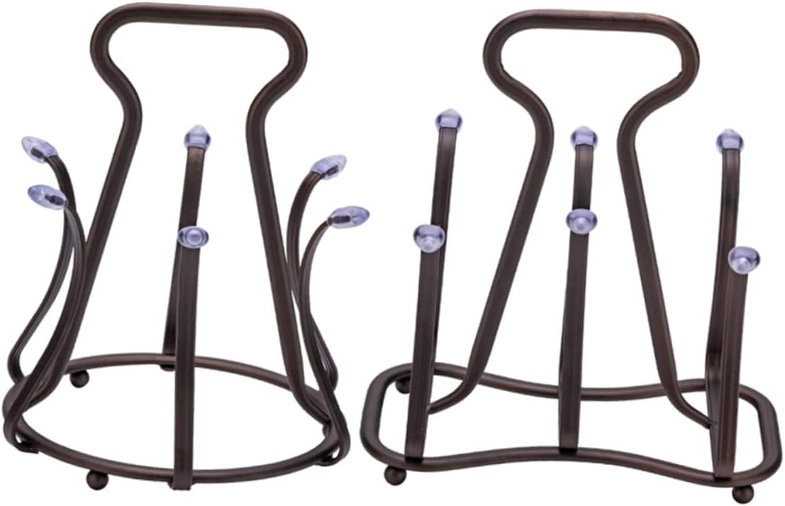 Ciieeo Upside Down Glass Cup Holder Iron Art Draining Rack for Cups Portable Mug Storage for Kitchen Bar Office Home Use Handle Practical Design for Teacups Wine